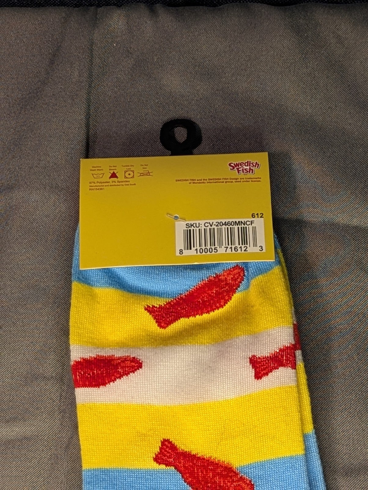 Odd Sox Swedish Fish Socks Crew Novelty Candy Licensed