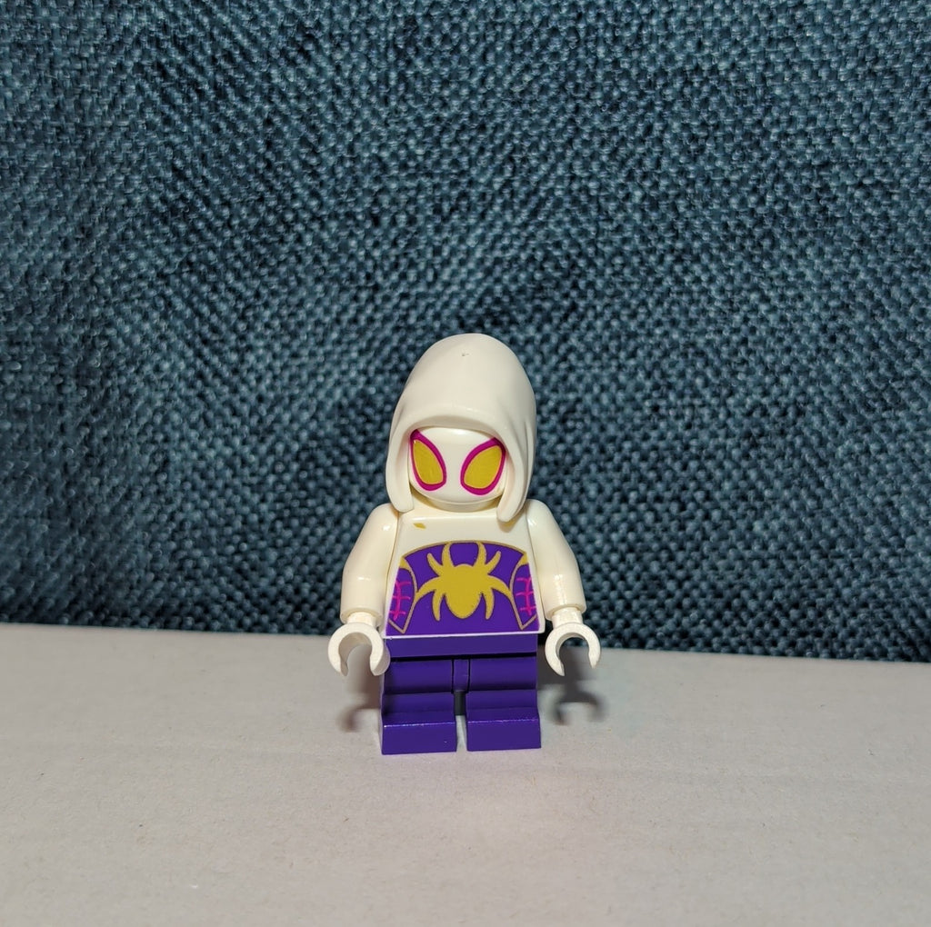 LEGO Marvel Ghost Spider Minifigure Gwen Stacy Kids Custom Sitting Toy Used