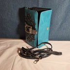 Turquoise Western Buckle Floral Trifold Crossbody Wallet NWT