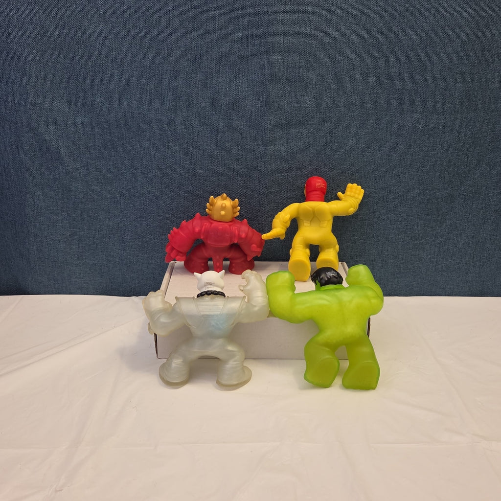 Goo Jit Zu Heroes Marvel Set of 4 Hulk Iron Man Pantaro Blazagon Squishy Toy
