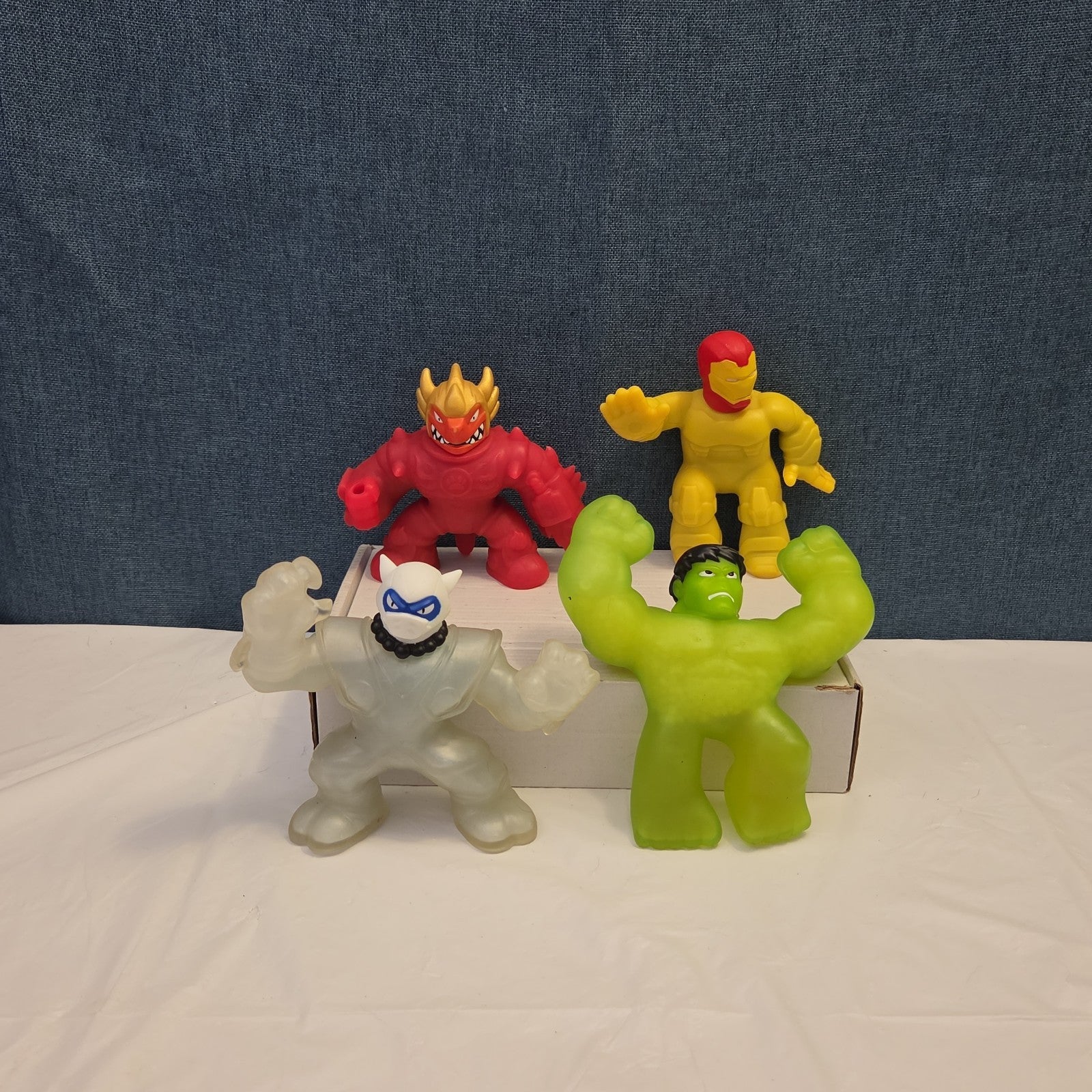 Goo Jit Zu Heroes Marvel Set of 4 Hulk Iron Man Pantaro Blazagon Squishy Toy
