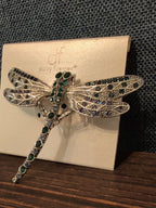 Daisy Fuentes Emerald Green, Sapphire Blue & Violet Dragonfly Brooch
