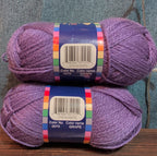 Herrschners Afghan Yarn 2 Ply Grape Purple Acrylic 2 Skein Lot