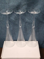 Set of 3 Tall Champagne Flutes | 9.5" Trumpet Shape | Elegant Clear Glass