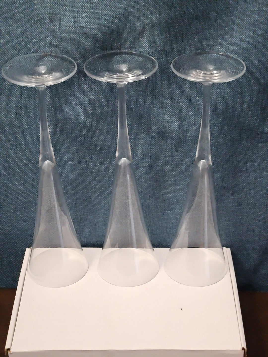 Set of 3 Tall Champagne Flutes | 9.5" Trumpet Shape | Elegant Clear Glass