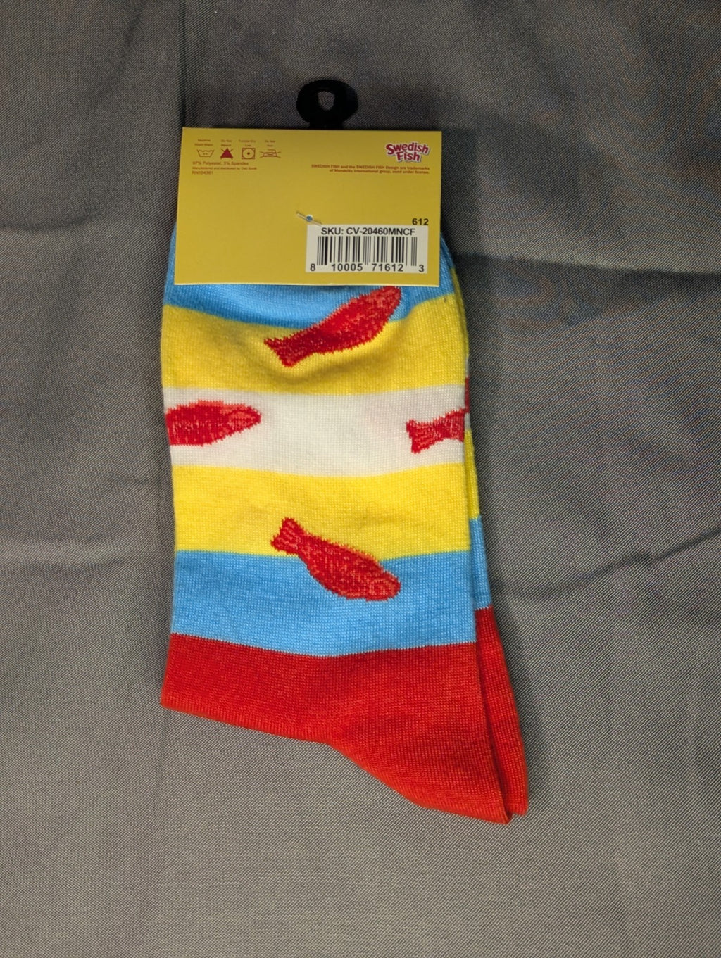 Odd Sox Swedish Fish Socks Crew Novelty Candy Licensed