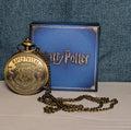 Harry Potter Hogwarts Crest Pocket Watch Brass Tone Steampunk Retro NIB