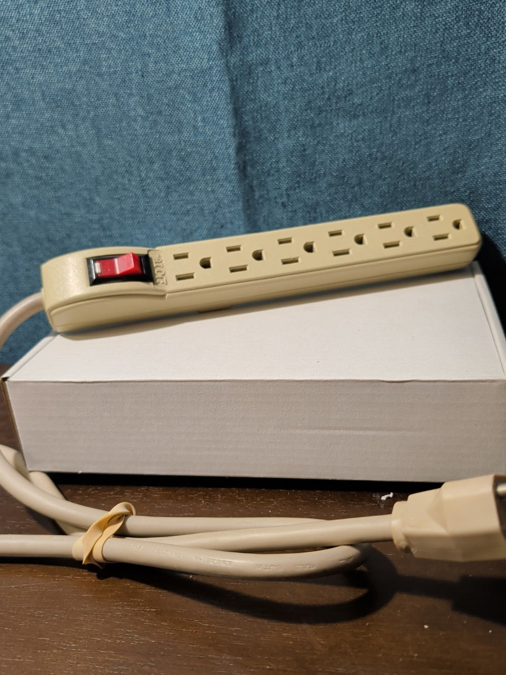 6-Outlet Power Strip Surge Protector 4 Ft Cord 15A Circuit Breaker Switch White