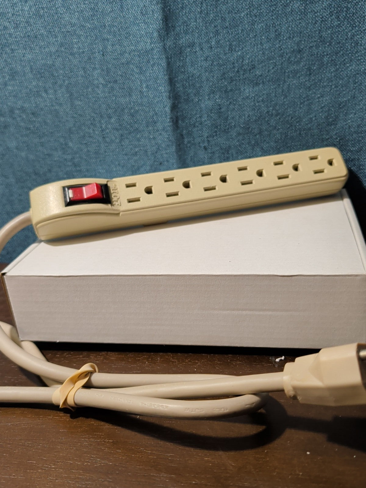 6-Outlet Power Strip Surge Protector 4 Ft Cord 15A Circuit Breaker Switch White