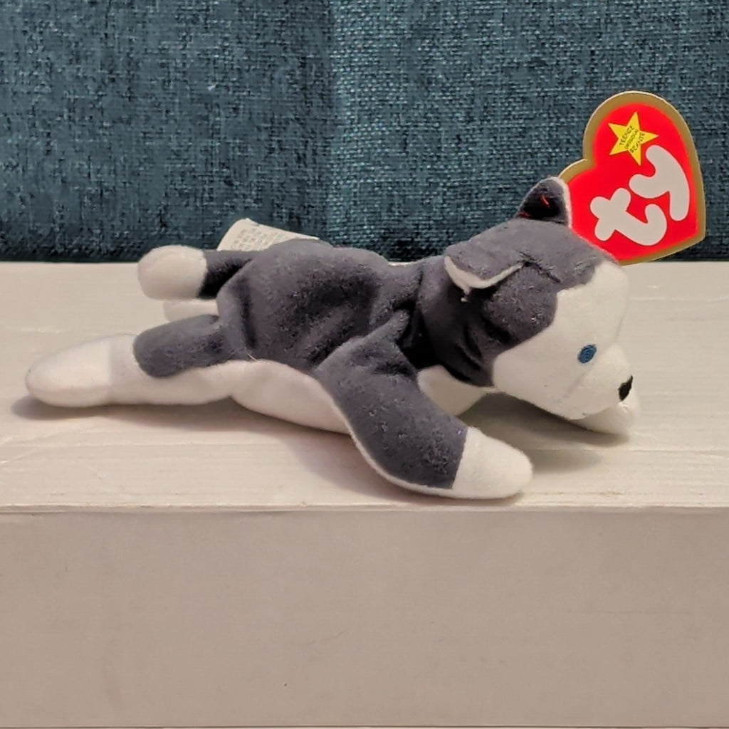 Ty Teenie Beanie Baby Nook the Husky 1999 McDonald's Plush Dog Grey White Tag