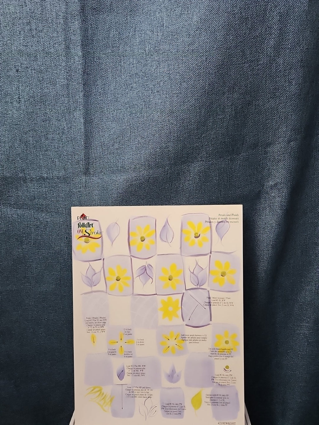 Set of 3 FolkArt One Stroke Painting Worksheet Packs | Flowers #4219 | Reusable