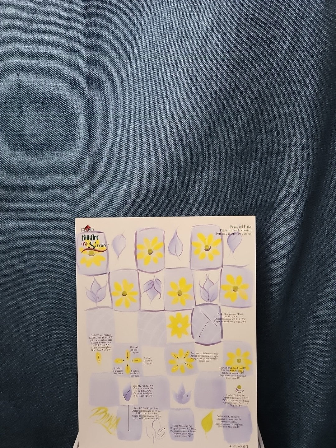 Set of 3 FolkArt One Stroke Painting Worksheet Packs | Flowers #4219 | Reusable