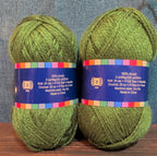 Herrschners Afghan Yarn 2 Ply Fern Green Acrylic 2 Skein Lot 0048