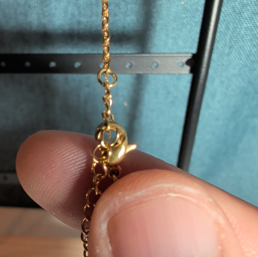 Tiny Cross Necklace 9mm Gold Tone Dainty Minimalist