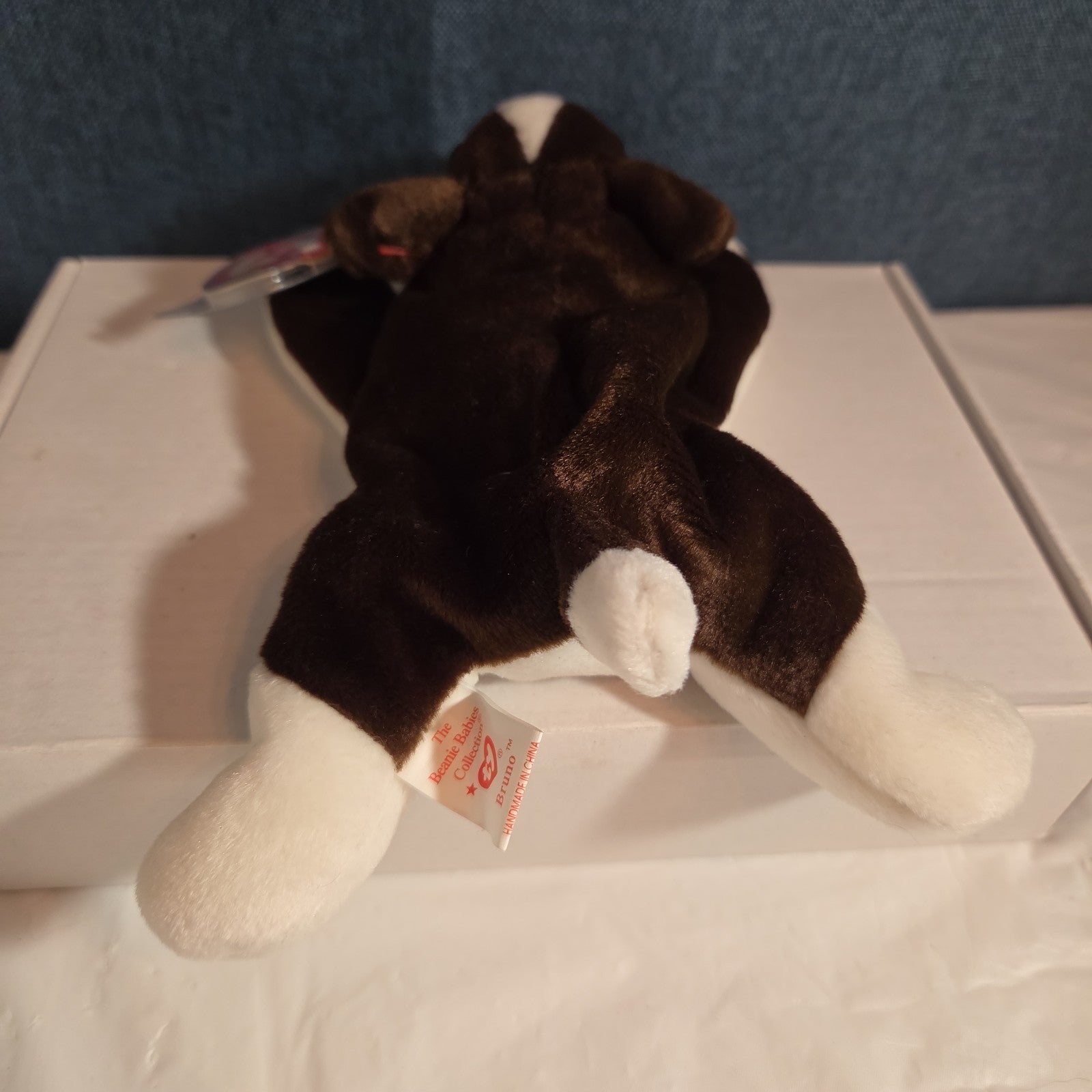 Ty Beanie Baby Bruno Dog Plush Vintage 1997 Bull Terrier Tags Protected