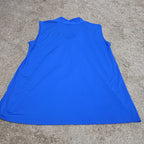 Dana Buchman Draped Neck Blue Sleeveless Top Blouse Gently Used Large
