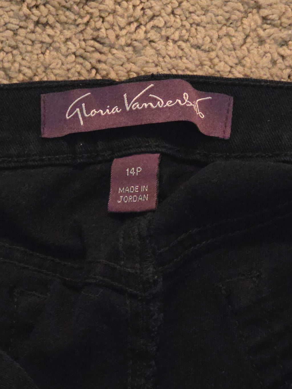 Gloria Vanderbilt Amanda Black Jeans 14p Stretch Denim High Rise Tapered Used