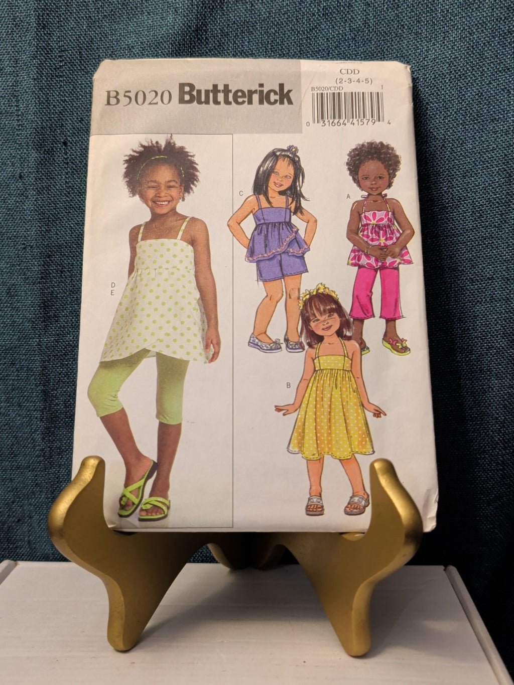 UNCUT Butterick B5020 Pattern | Girls Summer Dress Tunic Leggings Shorts | 2-5