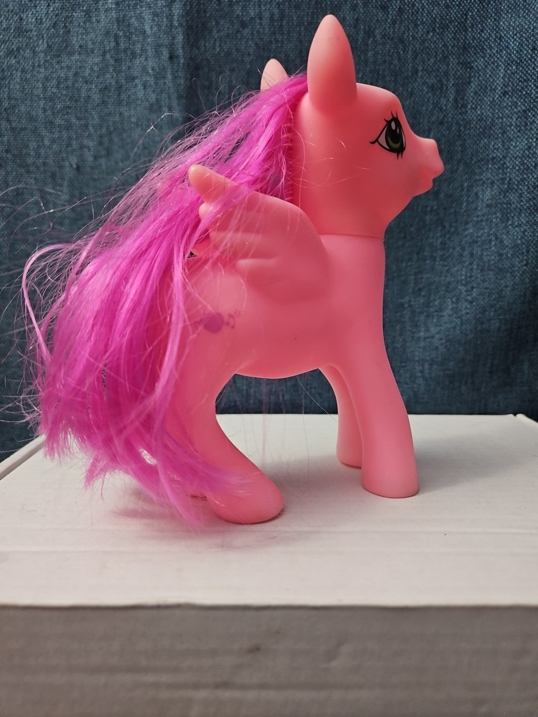 Pink Pegasus Pony Toy | 4.5"  MLP Style "Fakie" Figure | Magenta Hair