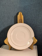 Home Essentials China Saucer Plate White with Gold Rim Individual Replacement