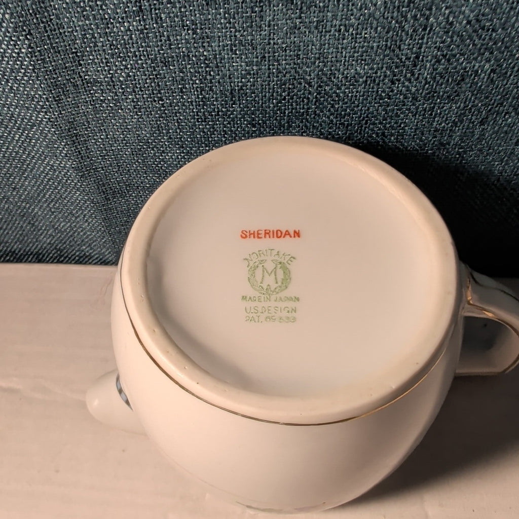 Vintage Noritake Sheridan Creamer Pitcher Art Deco Floral 1920s Gold Japan 3"
