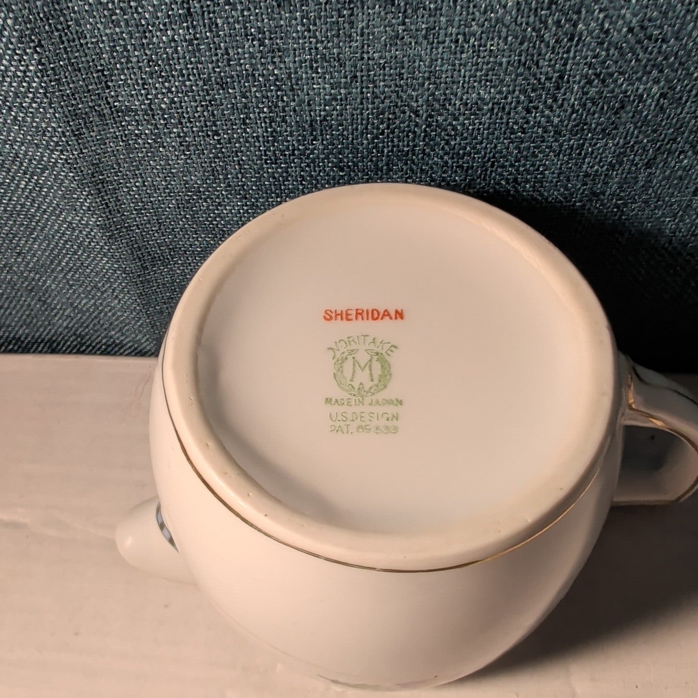 Vintage Noritake Sheridan Creamer Pitcher Art Deco Floral 1920s Gold Japan 3"
