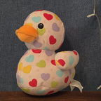 Way To Celebrate Duck Plush Heart Print Pastel Kawaii