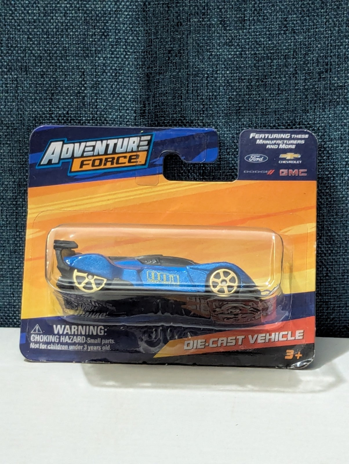 Adventure Force Blue Race Car | Maisto Fresh Metal Diecast | GT Racer Gold Wheel