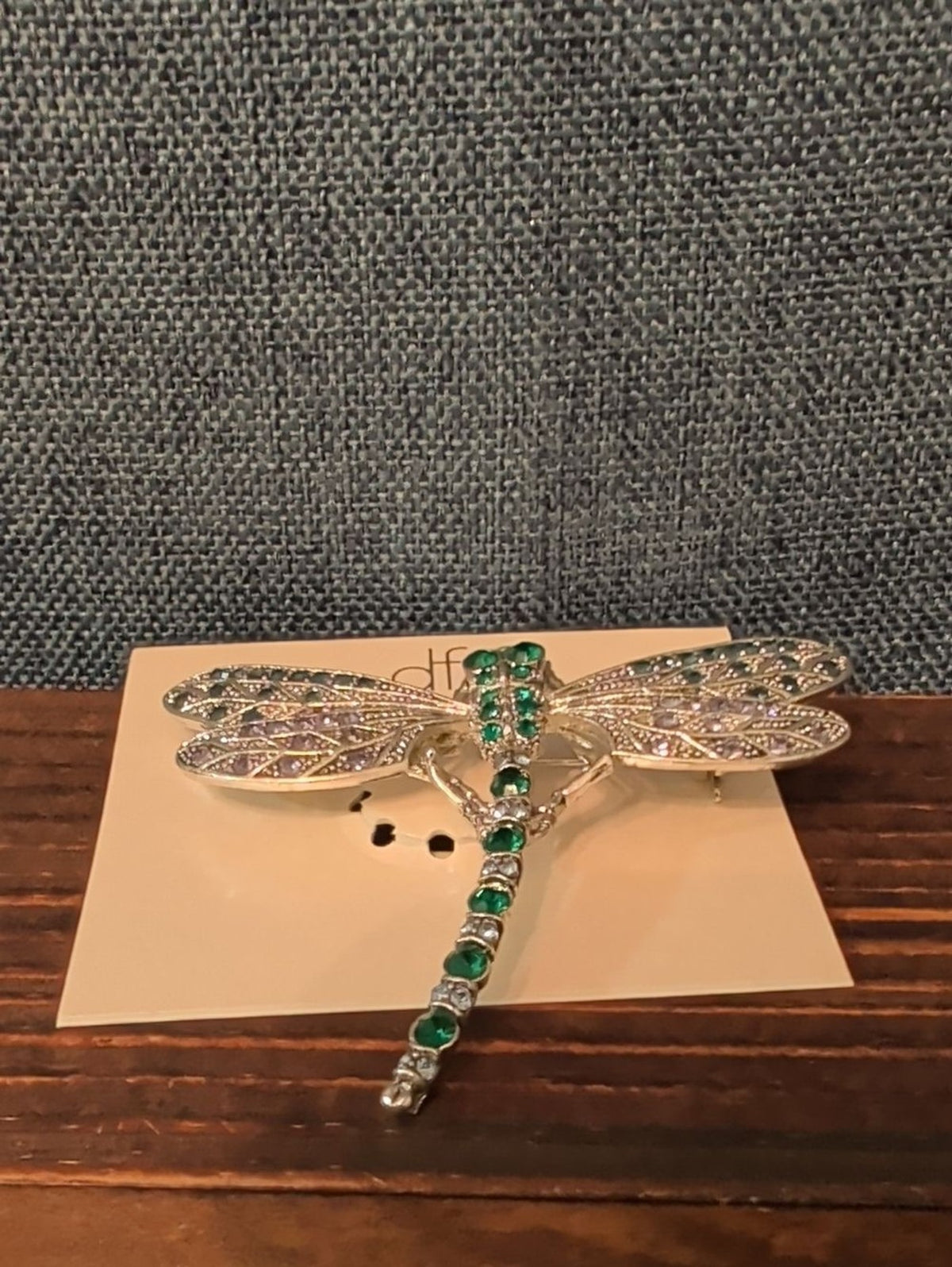Daisy Fuentes Emerald Green, Sapphire Blue & Violet Dragonfly Brooch