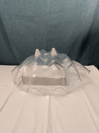Large Acrylic Clam Shell Serving Bowl 18" Wavy Scalloped Beach House Centerpiece