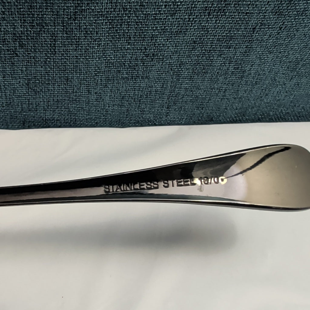 Set of 8 Black Stainless Steel Spoons 18/0 Modern Onyx Flatware Table Spoons Set