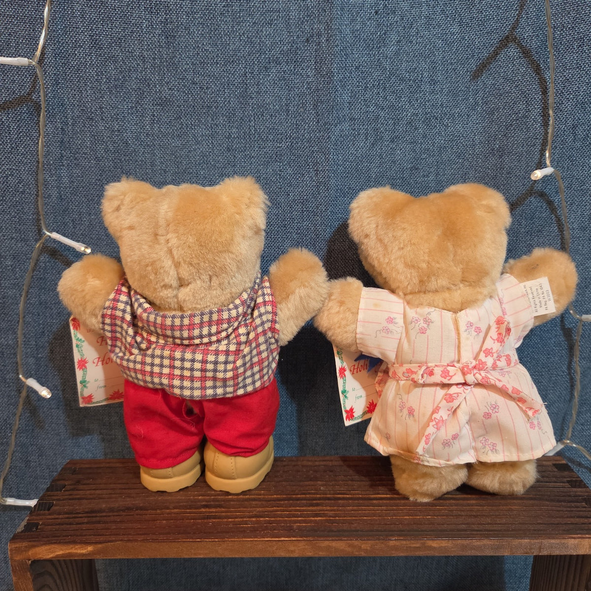 Wendy's Furskins Boone Bear Plush Plaid Outfit 1986 Vintage Holiday Tagged