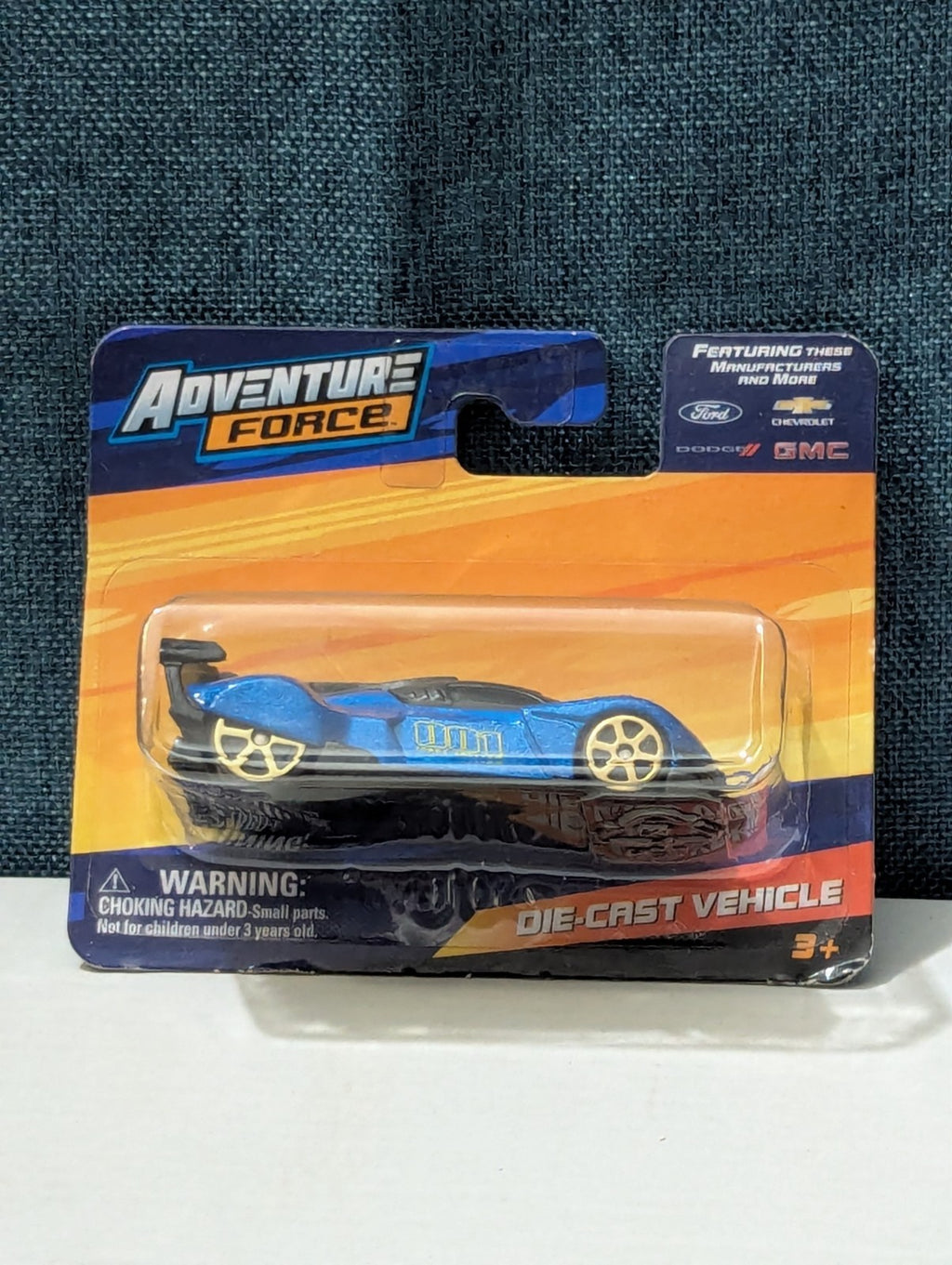 Adventure Force Blue Race Car | Maisto Fresh Metal Diecast | GT Racer Gold Wheel