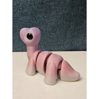 Mini Articulated Brontosaurus Fidget Toy | 3D Printed Dinosaur | Pink Purple
