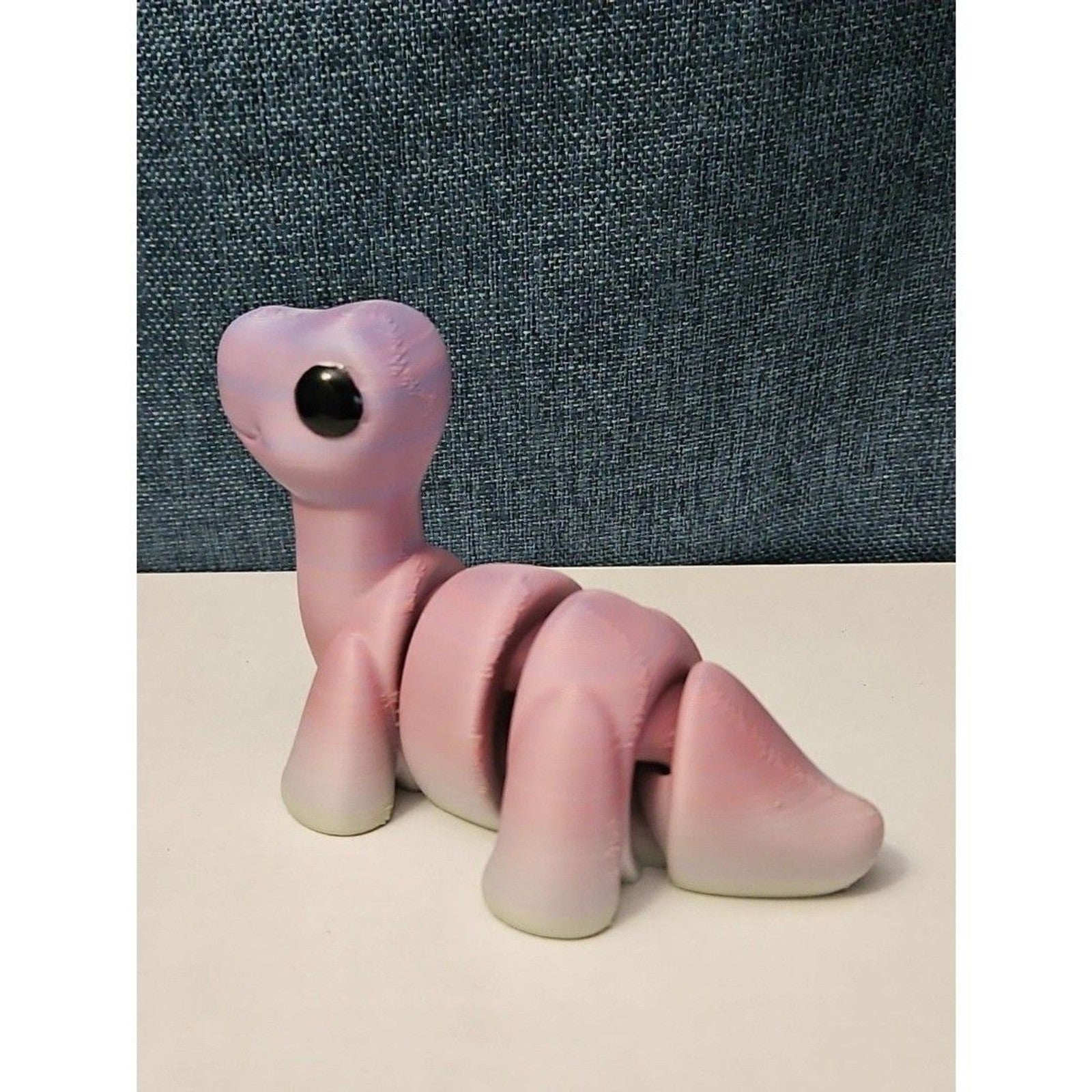 Mini Articulated Brontosaurus Fidget Toy | 3D Printed Dinosaur | Pink Purple