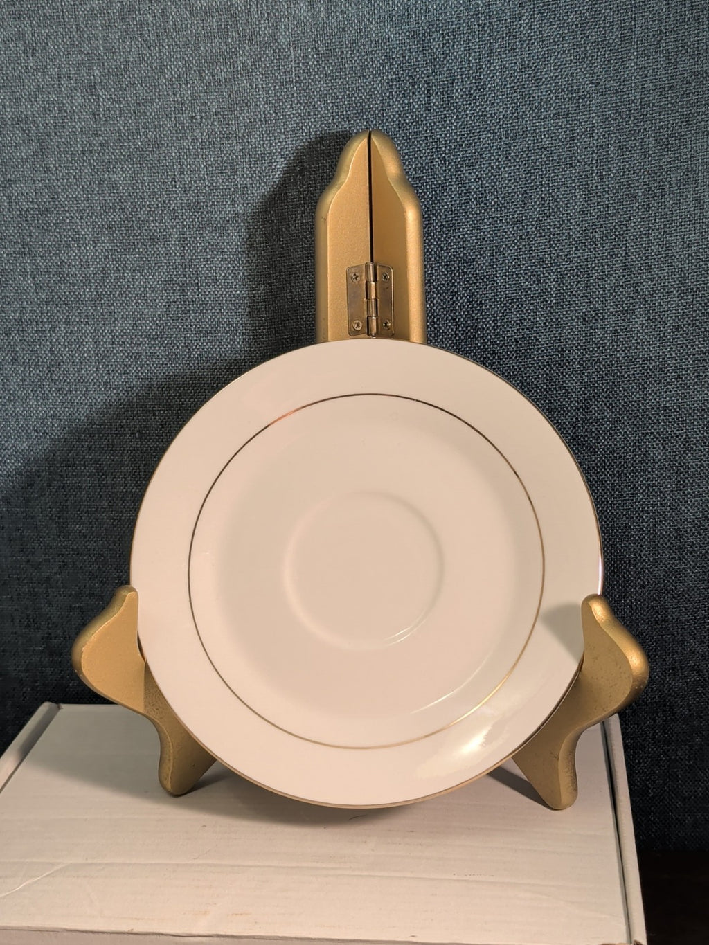Home Essentials China Saucer Plate White with Gold Rim Individual Replacement