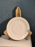 Home Essentials China Saucer Plate White with Gold Rim Individual Replacement