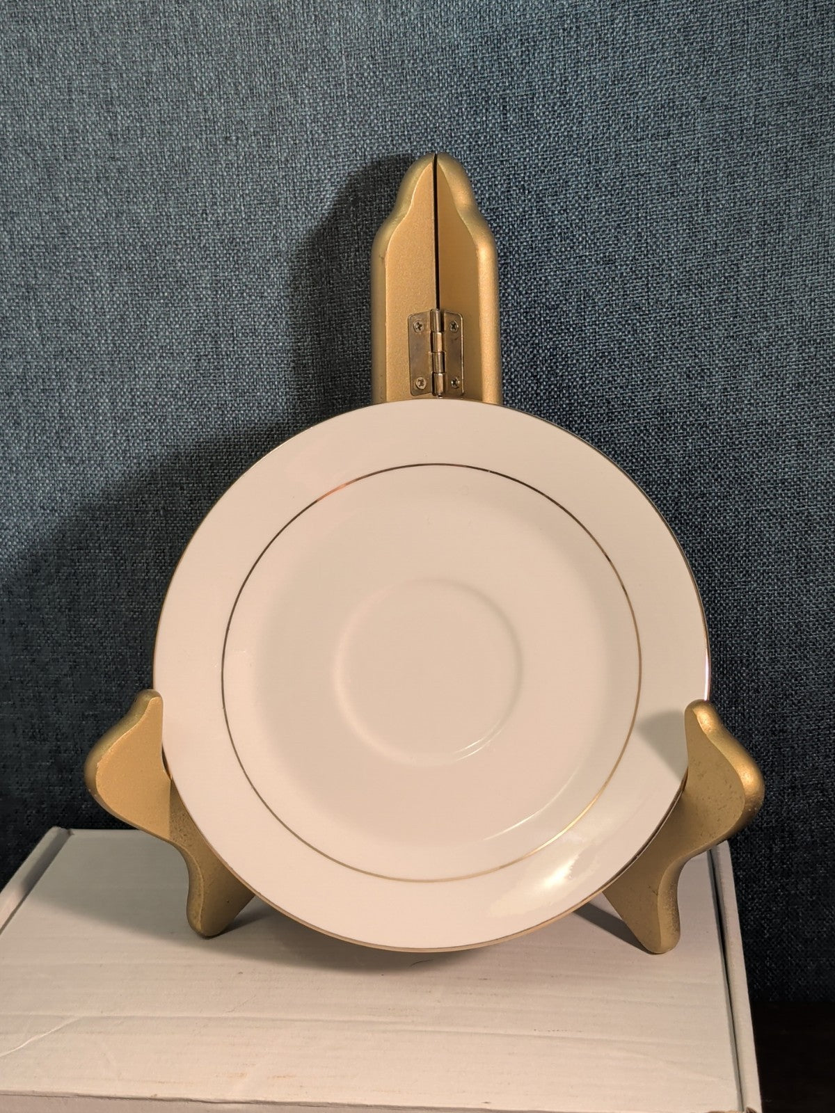 Home Essentials China Saucer Plate White with Gold Rim Individual Replacement