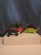 Dinosaur Toy Figures Lot of 3 Triceratops Stegosaurus Vintage Plastic Toy