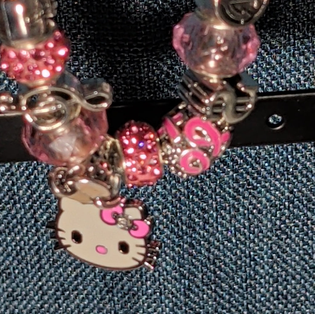 Hello Kitty Charm Bracelet Pink Rhinestone Y2K Kawaii