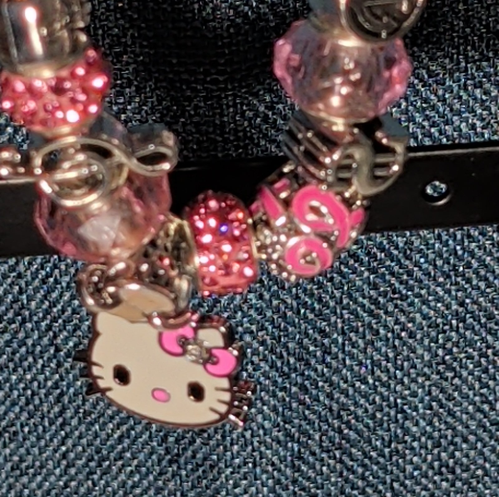 Hello Kitty Charm Bracelet Pink Rhinestone Y2K Kawaii