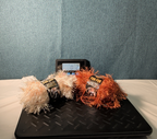 Lion Brand Fun Fur Yarn Copper & Champagne Eyelash Lot 2 Skeins 64yds Y2K NEW
