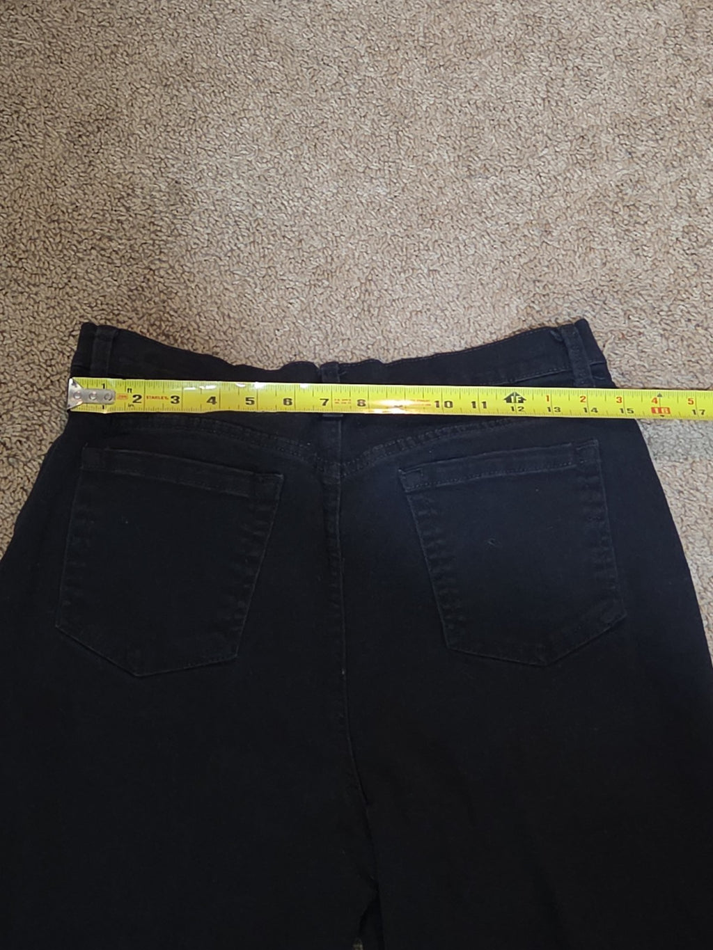 Gloria Vanderbilt Amanda Black Jeans 14p Stretch Denim High Rise Tapered Used