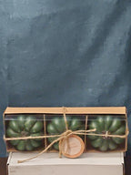 Set of 3 Green Pumpkin Candles | Vanilla Scented Molded Wax | Fall Farmhouse