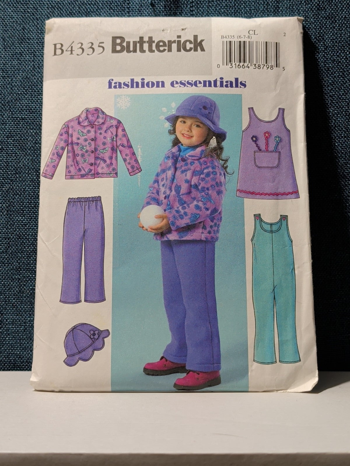 Butterick B4335 Pattern 2004 Girls 5-PC Wardrobe Jacket Jumper Pants Hat UNCUT