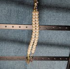 Faux Pearl Purse Charm Gold Silver Tone W Letter Initial