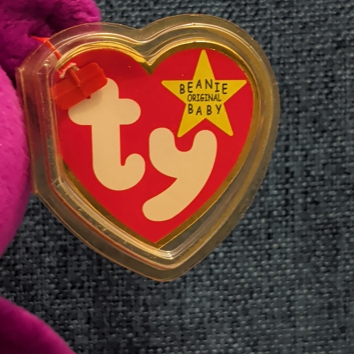 Ty Beanie Baby Millennium Bear MWMT Retired Holographic Tag Purple 2000 Y2K Toy