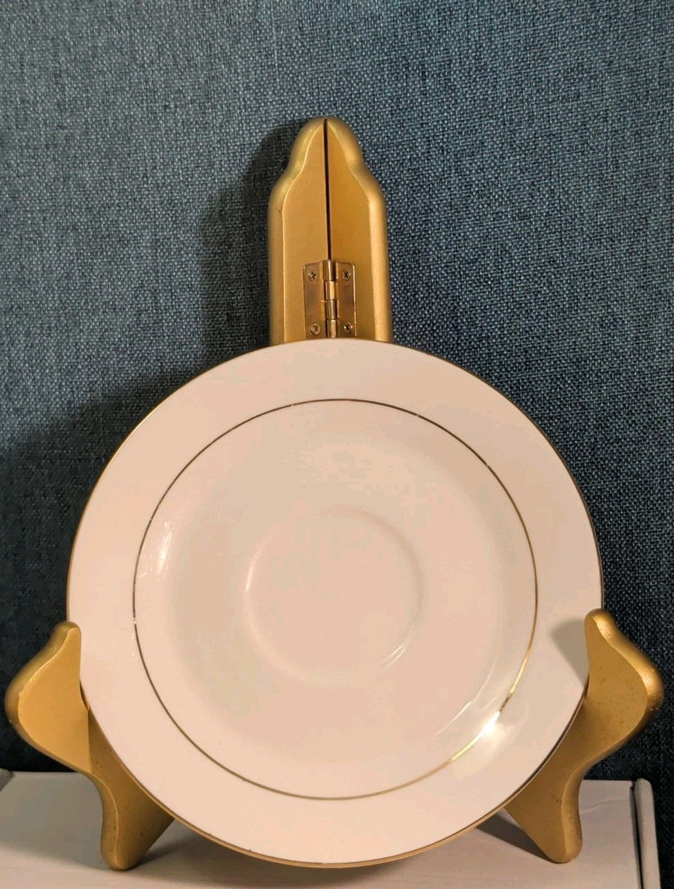Home Essentials China Saucer Plate White with Gold Rim Individual Replacement