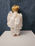 Vintage Porcelain Angel Doll | Blonde Guardian Angel with Halo