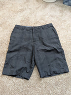 O'Neill Men's Hybrid Flat Front Shorts Size 34 Black Micro Plaid Stretch Chino